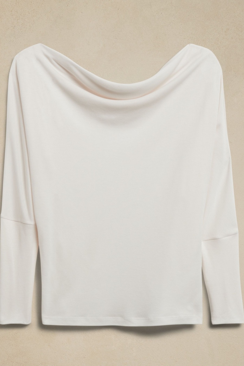 Banana Republic Cati Off-Shoulder Women's Tops White | 18235-YHDV