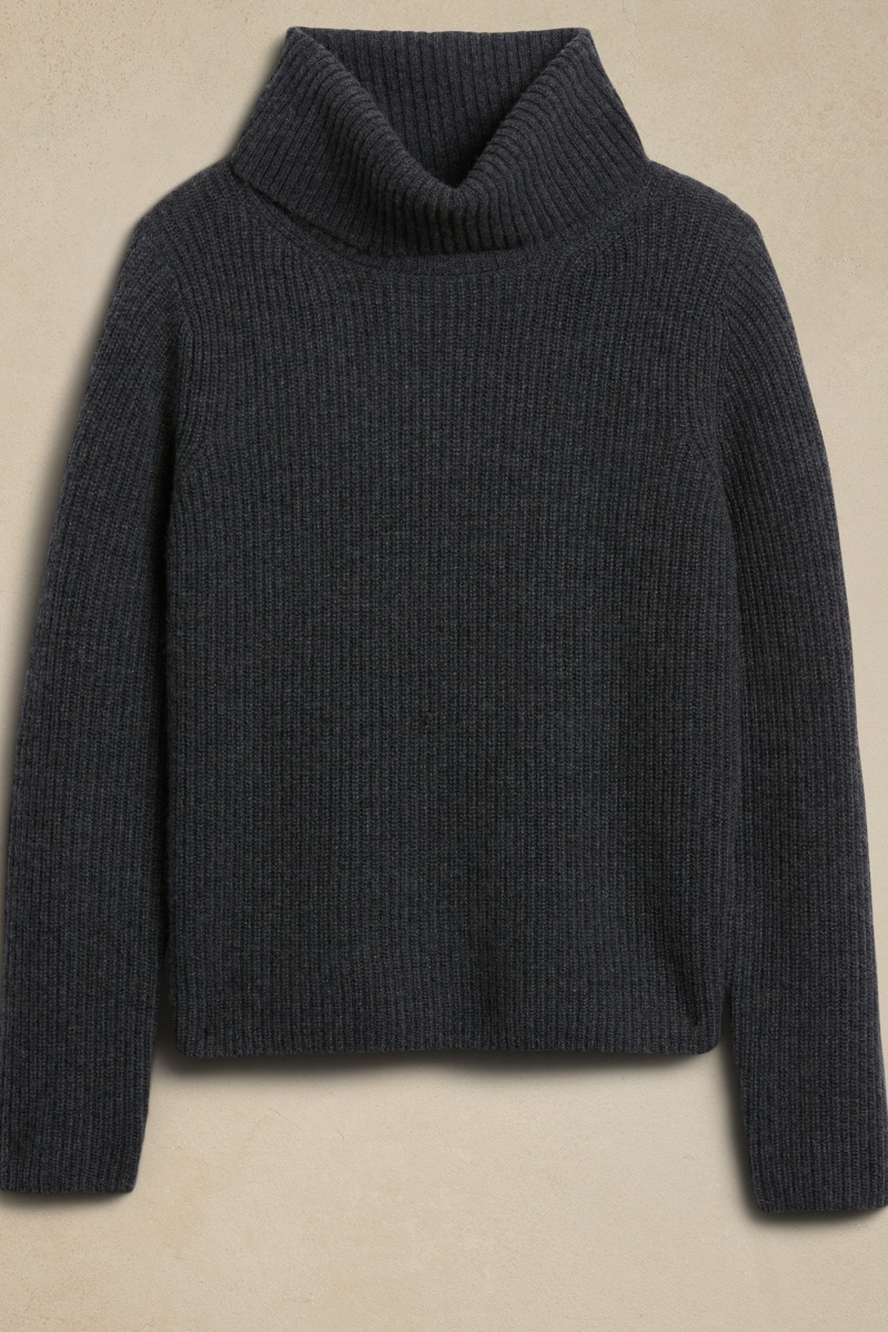 Banana Republic Chiara Cashmere Turtleneck Women's Sweaters Grey | 79231-WYET