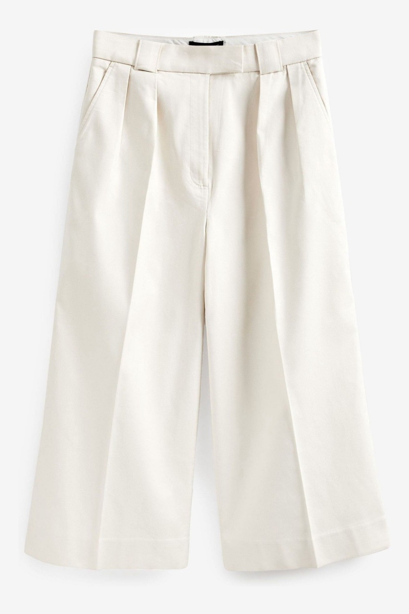 Banana Republic Cruise Cropped Wide Leg Women's Pants Cream | 07936-ECUY