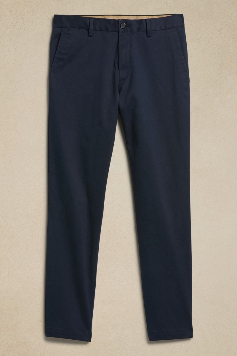 Banana Republic Slim Rapid Movement Chino Men's Pants Navy Blue | 82735-IXSV