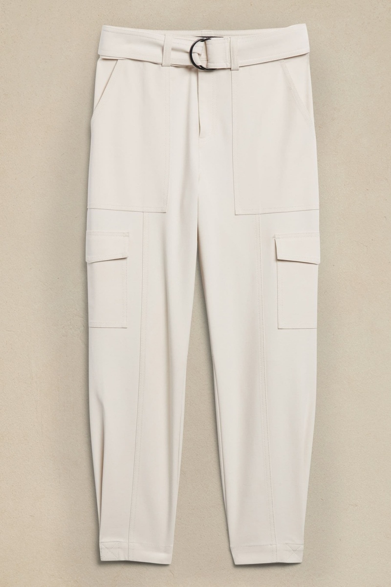 Banana Republic Slim Refined Stretch Cargo Women's Pants White | 58102-KOXH