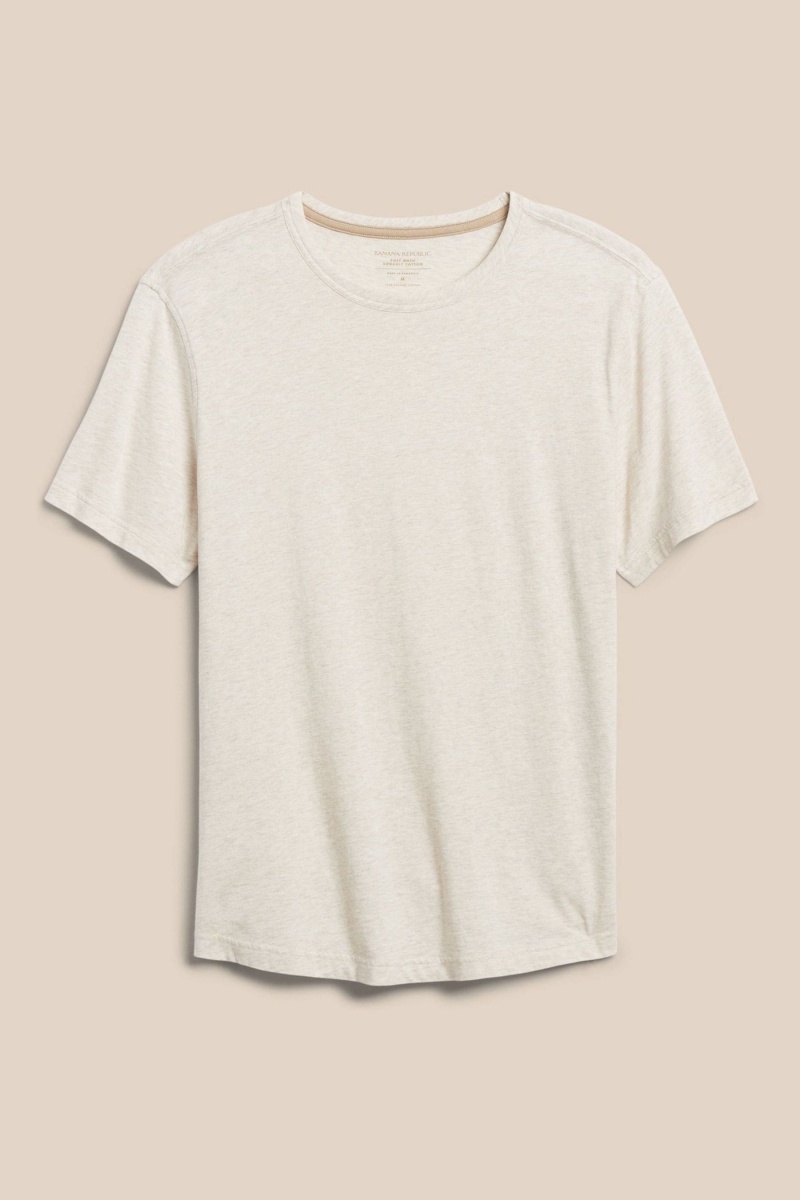 Banana Republic Soft Wash Men's T Shirts Beige | 21465-GQEX