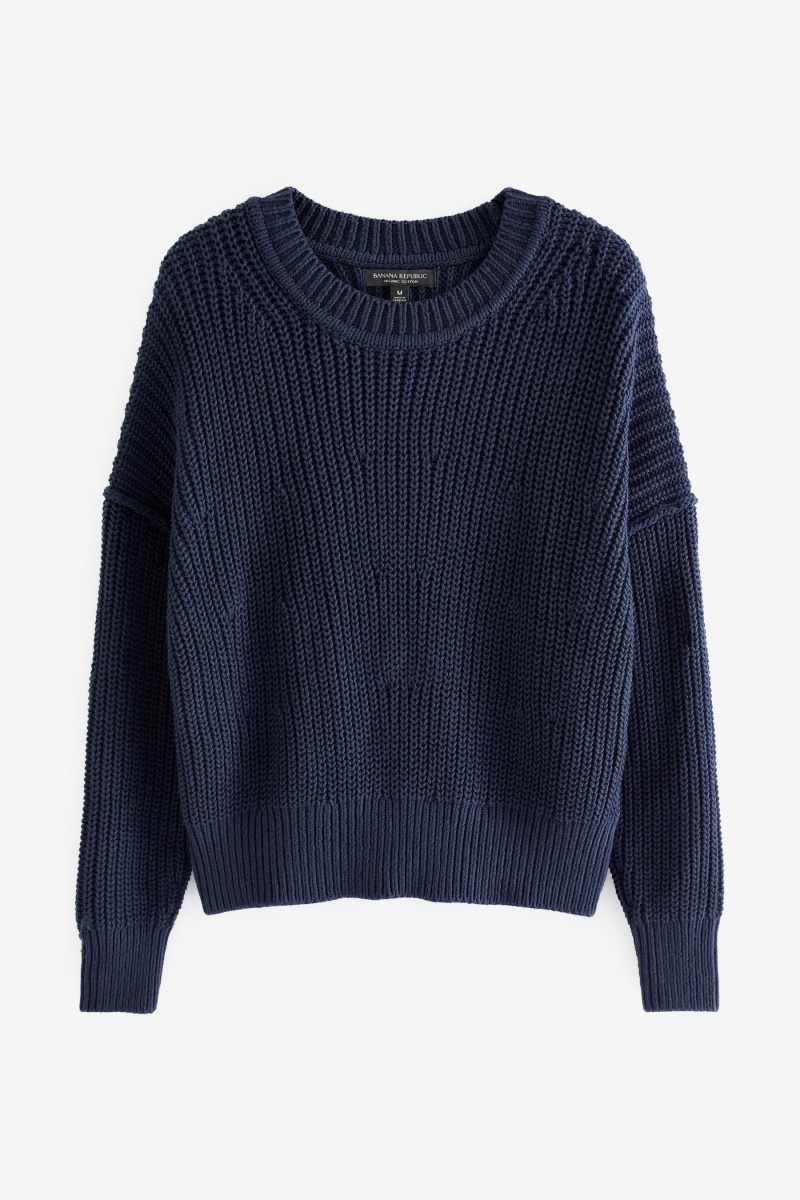 Banana Republic Tiernan Cotton Women's Sweaters Blue | 26530-DYAO