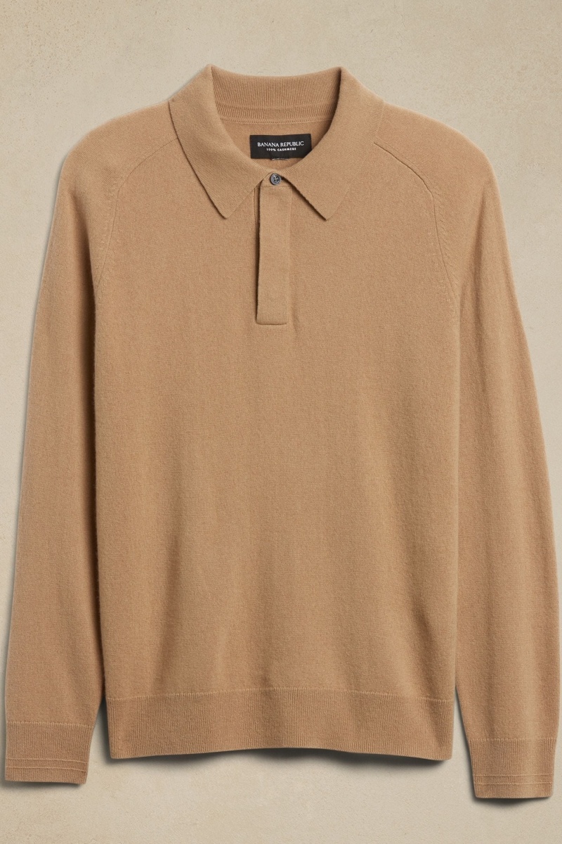 Banana Republic Viaggio Cashmere Polo Men's Sweaters Brown | 40178-DRLK